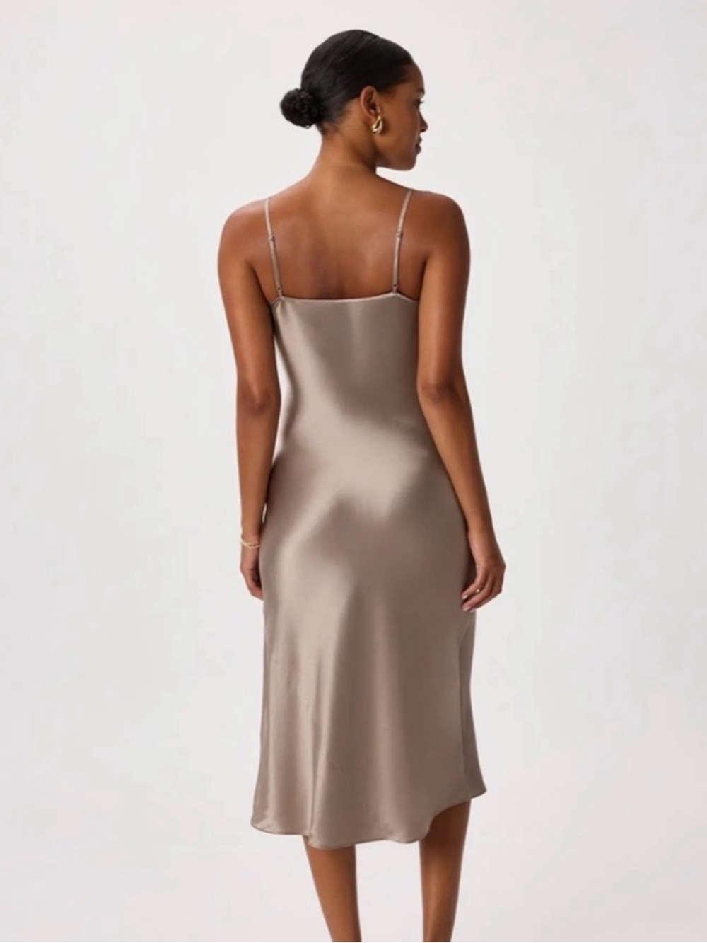 Quince Light Blue Satin Slip Dress